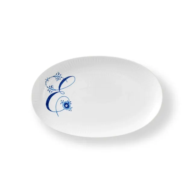 Kgl. Porcelæn Alfabet asiet E 23,5 cm håndmalet
