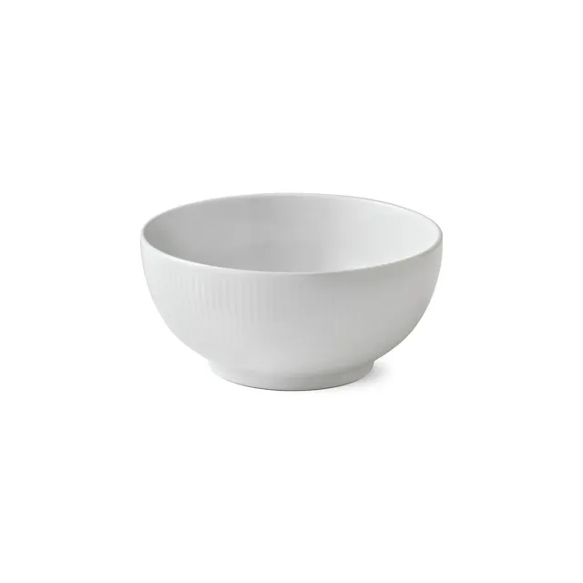 Kgl. Porcelæn Hvid Riflet skål 110 cl hvid porcelæn