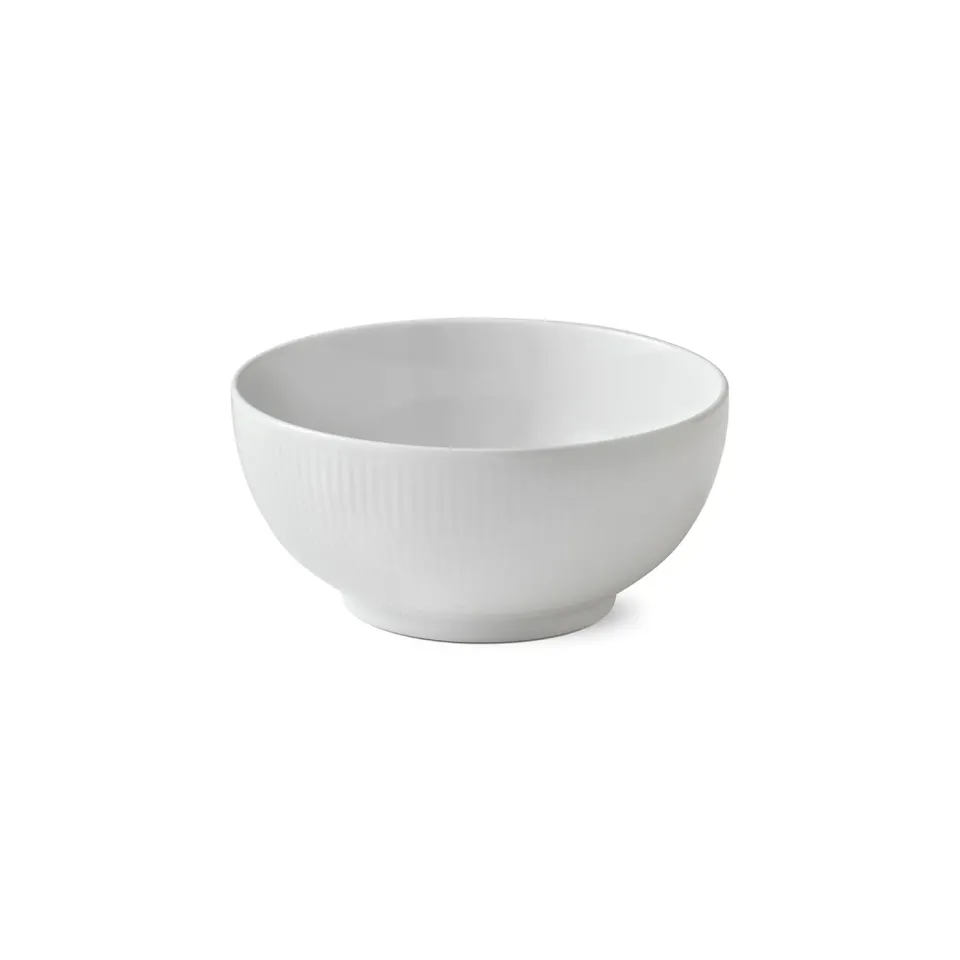 Kgl. Porcelæn Hvid Riflet skål 110 cl hvid porcelæn