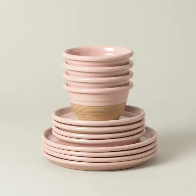 Costa Nova Scotia middagssæt 12 dele Light Pink stentøj