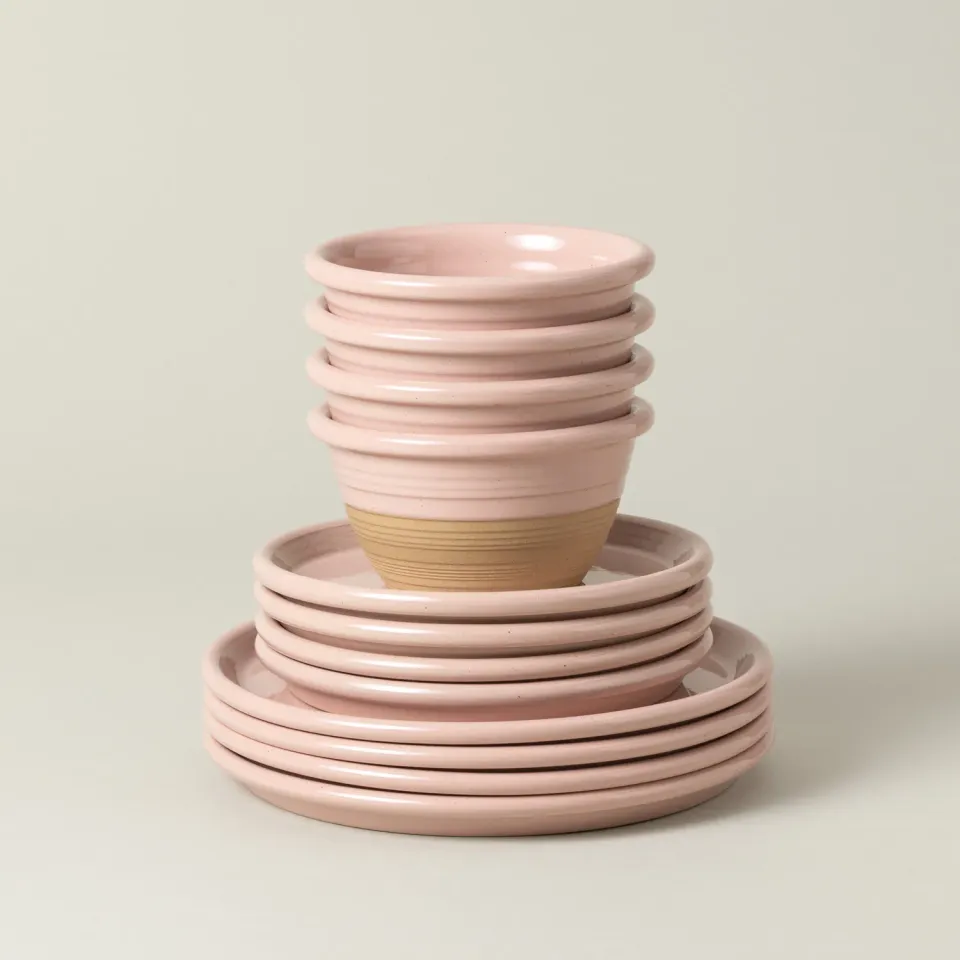 Costa Nova Scotia middagssæt 12 dele Light Pink stentøj