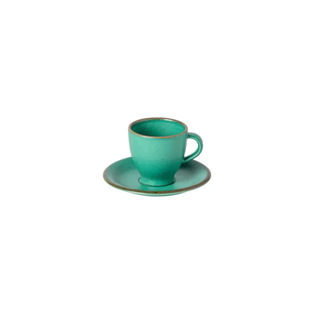 Costa Nova Positano kaffekop med underkop aloe grøn