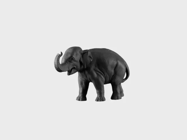 Nymphenburg Hilde elefant figur sort biskuit 10 cm