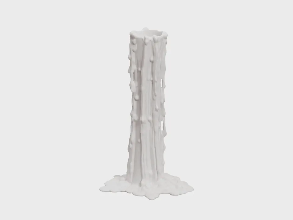 Nymphenburg Vesuvius lysestage hvid biskuit porcelæn