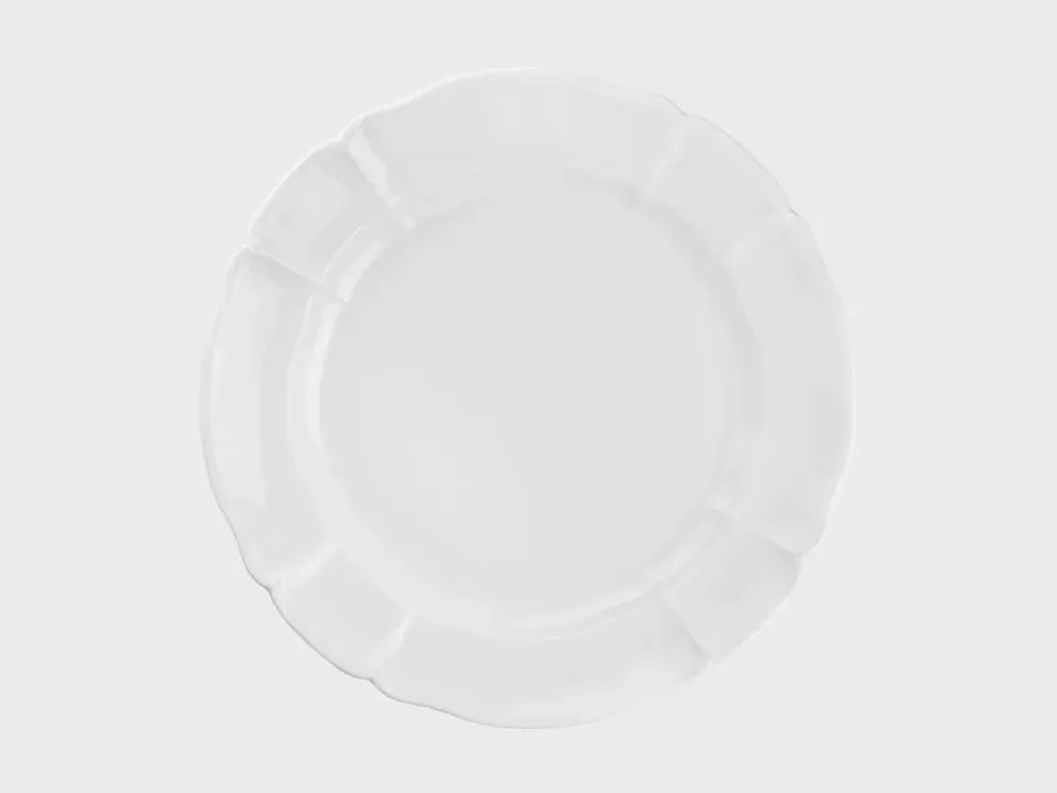 Nymphenburg Rokoko tallerken hvid 31,5 cm
