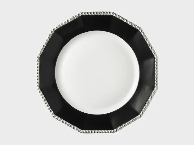 Nymphenburg Perl tallerken 26 cm sort platin