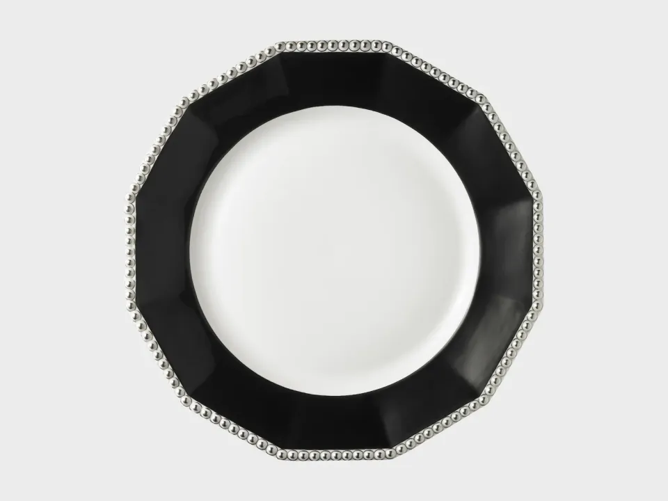 Nymphenburg Perl tallerken 26 cm sort platin