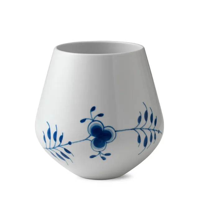 Royal Copenhagen Blå Mega Riflet vase 20,5 cm porcelæn håndmalet