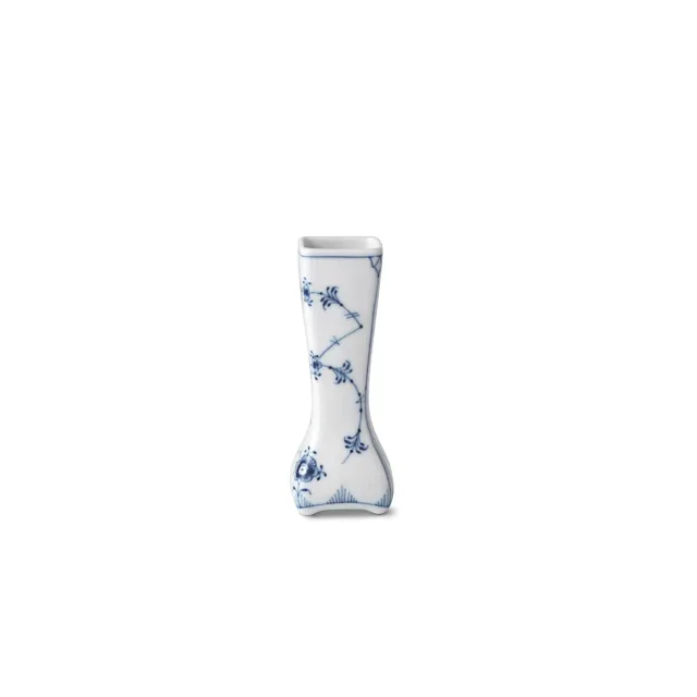 Kgl. Porcelæn Musselmalet Riflet vase 12 cm håndmalet