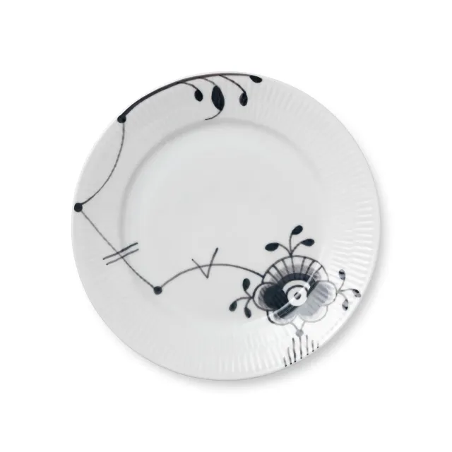 Royal Copenhagen Sort Mega Riflet tallerken 22 cm dekoration 6