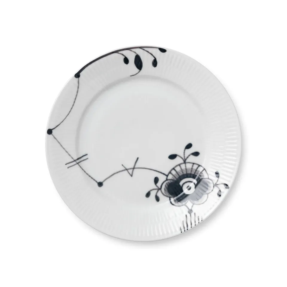 Royal Copenhagen Sort Mega Riflet tallerken 22 cm dekoration 6