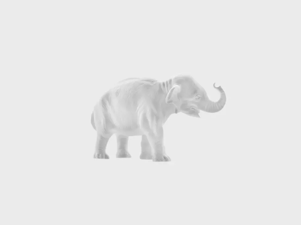 Nymphenburg Hilde ung elefant porcelænsfigur biskuit