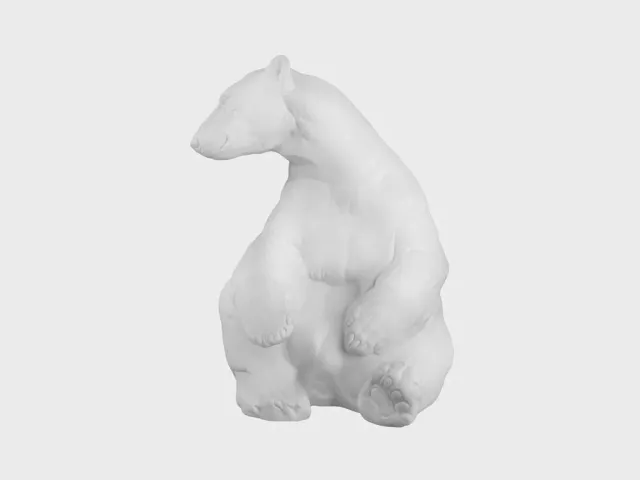 Nymphenburg Eisbär isbjørn hvid biskuitporcelæn