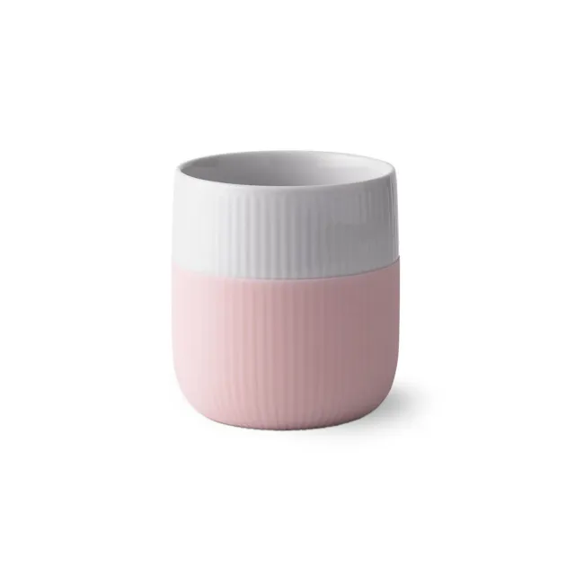 Kgl. Porcelæn Riflet Contrast krus Dahlia 35 cl lyserød