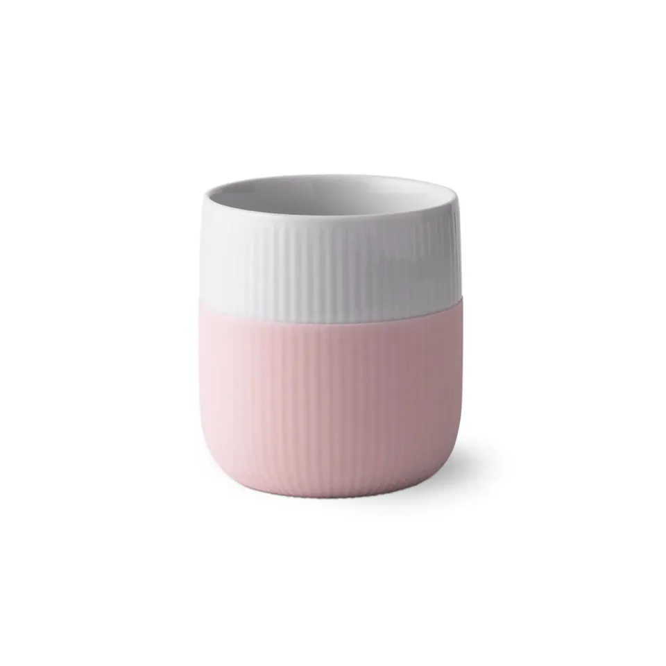 Kgl. Porcelæn Riflet Contrast krus Dahlia 35 cl lyserød
