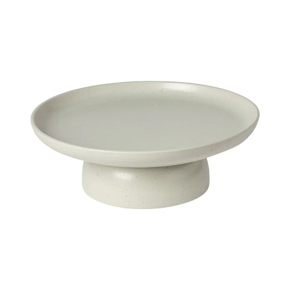 Costa Nova Pacifica tallerken med fod Oyster Grey mat stentøj