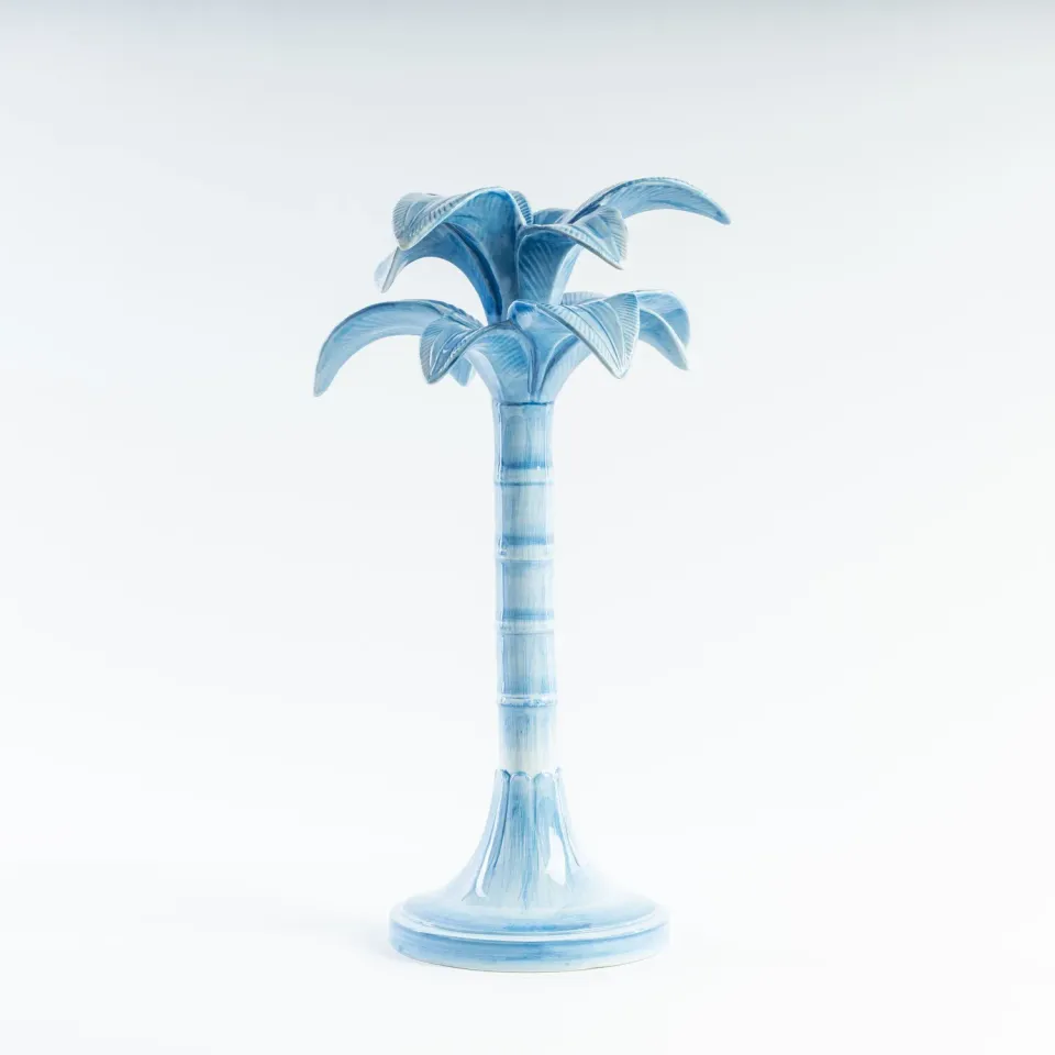 Les Ottomans Palma Blu MARB04 lysestage keramik stor blå