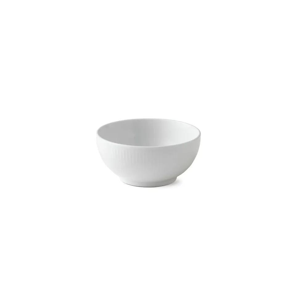 Royal Copenhagen Hvid Riflet skål 47 cl hvid