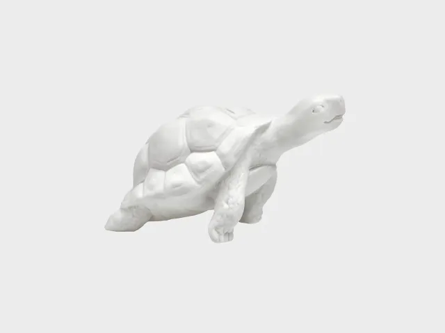 Nymphenburg Mona skildpadde porcelænsfigur hvid