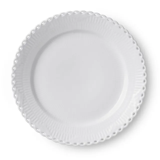 Kgl. Porcelæn Hvid Helblonde tallerken 27 cm hvid blonde