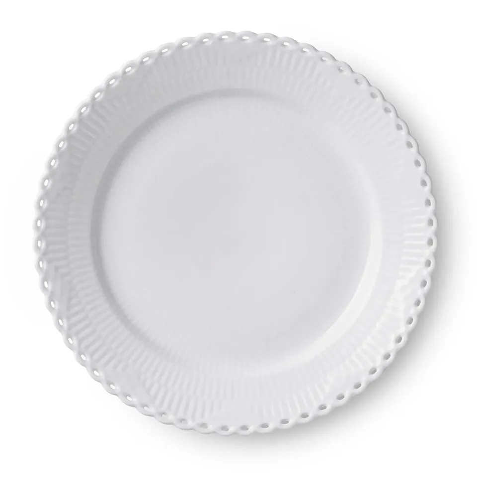 Kgl. Porcelæn Hvid Helblonde tallerken 27 cm hvid blonde