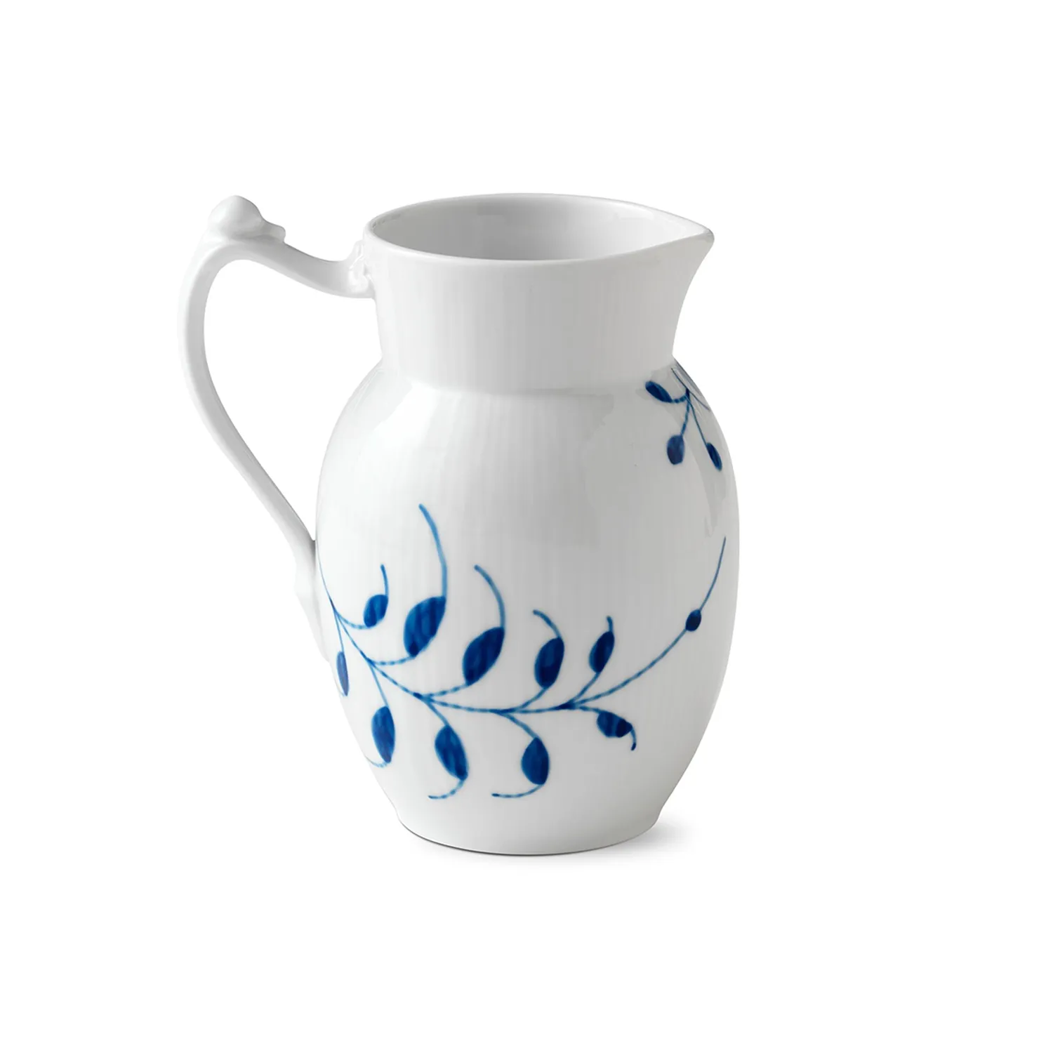 Kgl. Porcelæn Blå Mega Riflet kande 90 cl håndmalet
