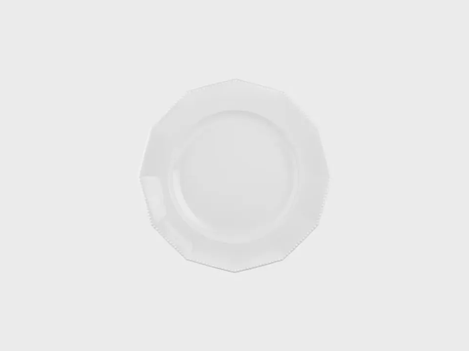 Nymphenburg Perl tallerken 19 cm hvid glaseret