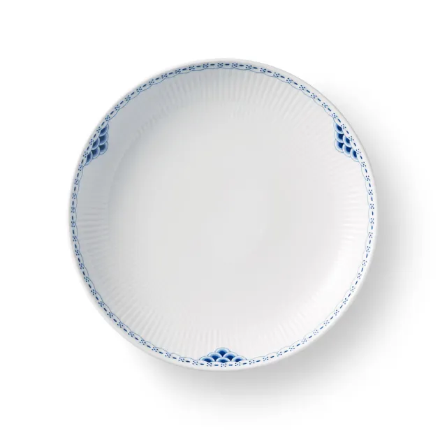Kgl. Porcelæn Prinsesse tallerken coupe 25 cm blå