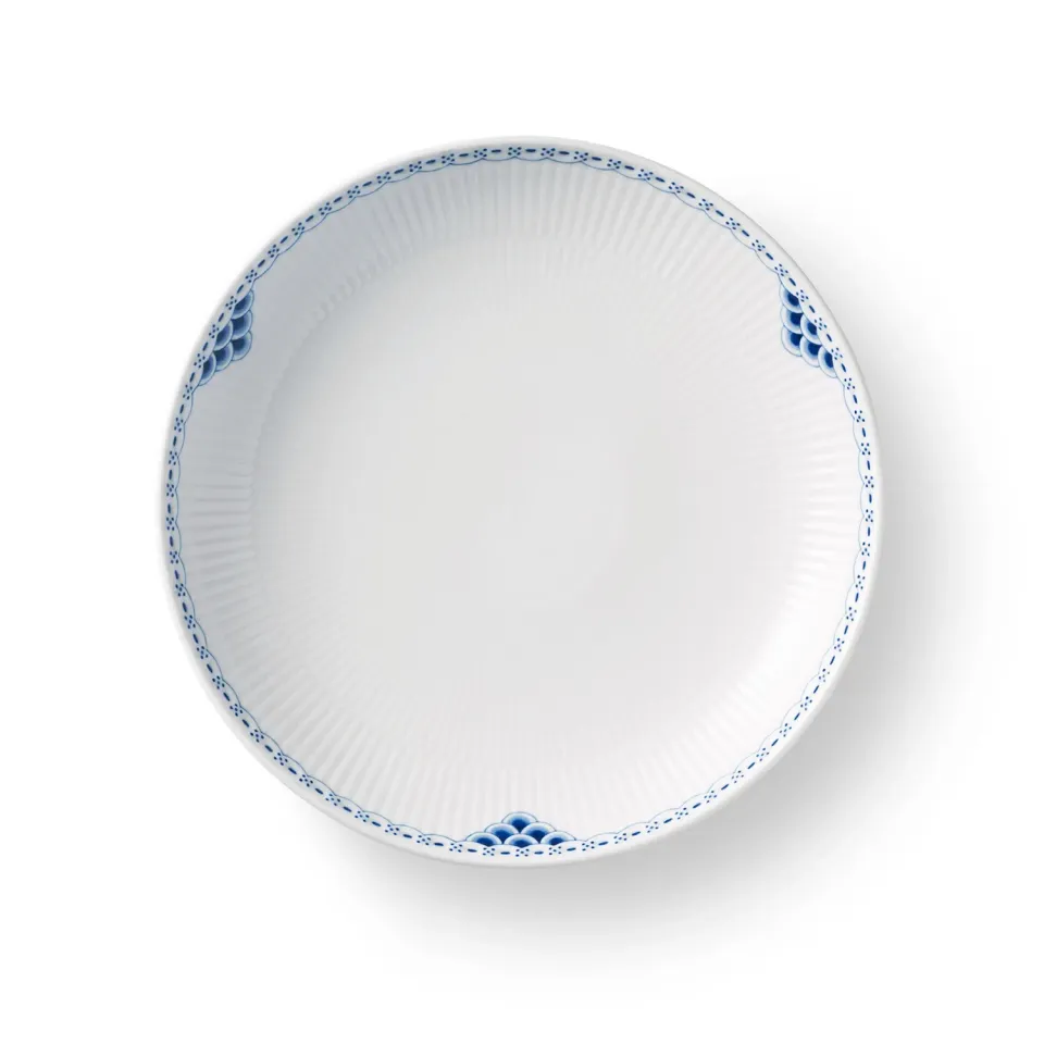 Kgl. Porcelæn Prinsesse tallerken coupe 25 cm blå