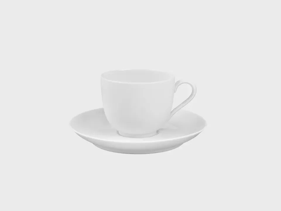 Nymphenburg Lotos kaffekop hvid biskuit umalet