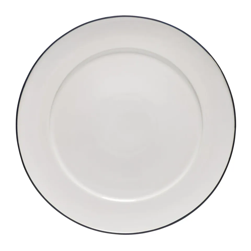 Costa Nova Round Platter Beja fad hvid-blå blank