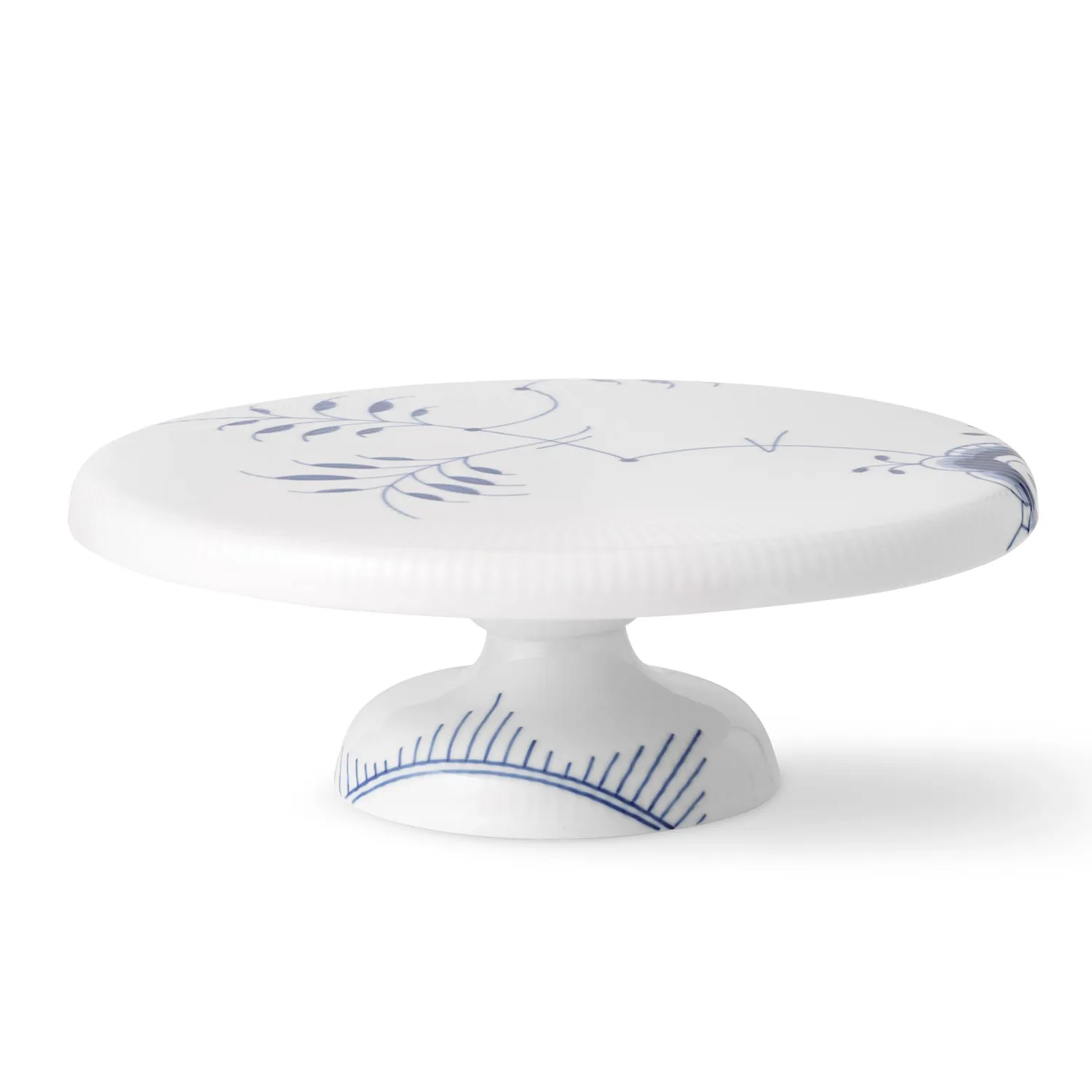 Royal Copenhagen Blå Mega Riflet fad på fod 29,5 cm