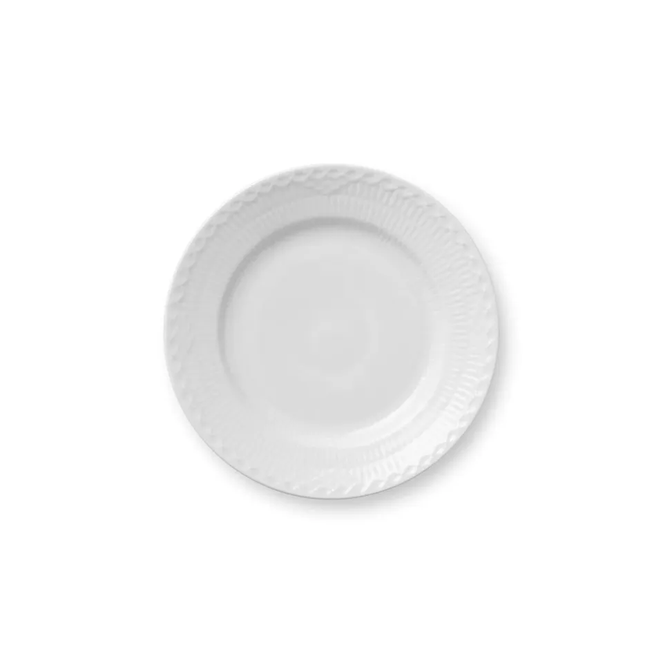 Kgl. Porcelæn Hvid Halvblonde tallerken 17 cm hvid
