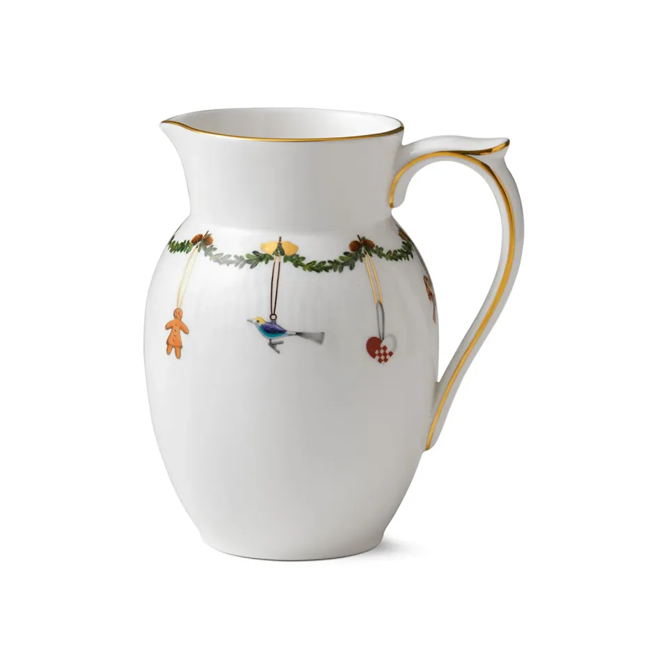 Kgl. Porcelæn Stjerne Riflet Jul kande 90 cl