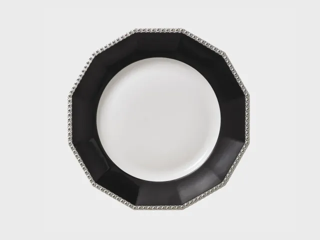 Nymphenburg Perl tallerken 21 cm sort platin