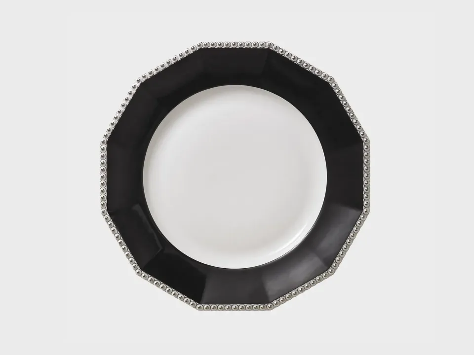 Nymphenburg Perl tallerken 21 cm sort platin