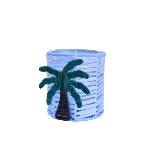 Les Ottomans MENL02 lysestage raffia palme inkl. lys