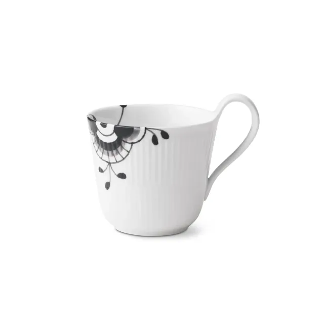Royal Copenhagen Sort Mega Riflet kop 33 cl højhankskop