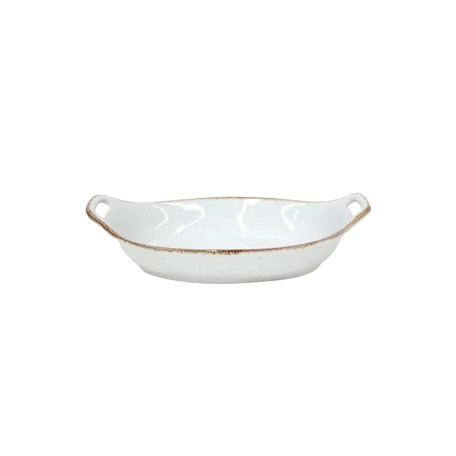 Costa Nova Sardegna gratinskål oval hvid blank glasur