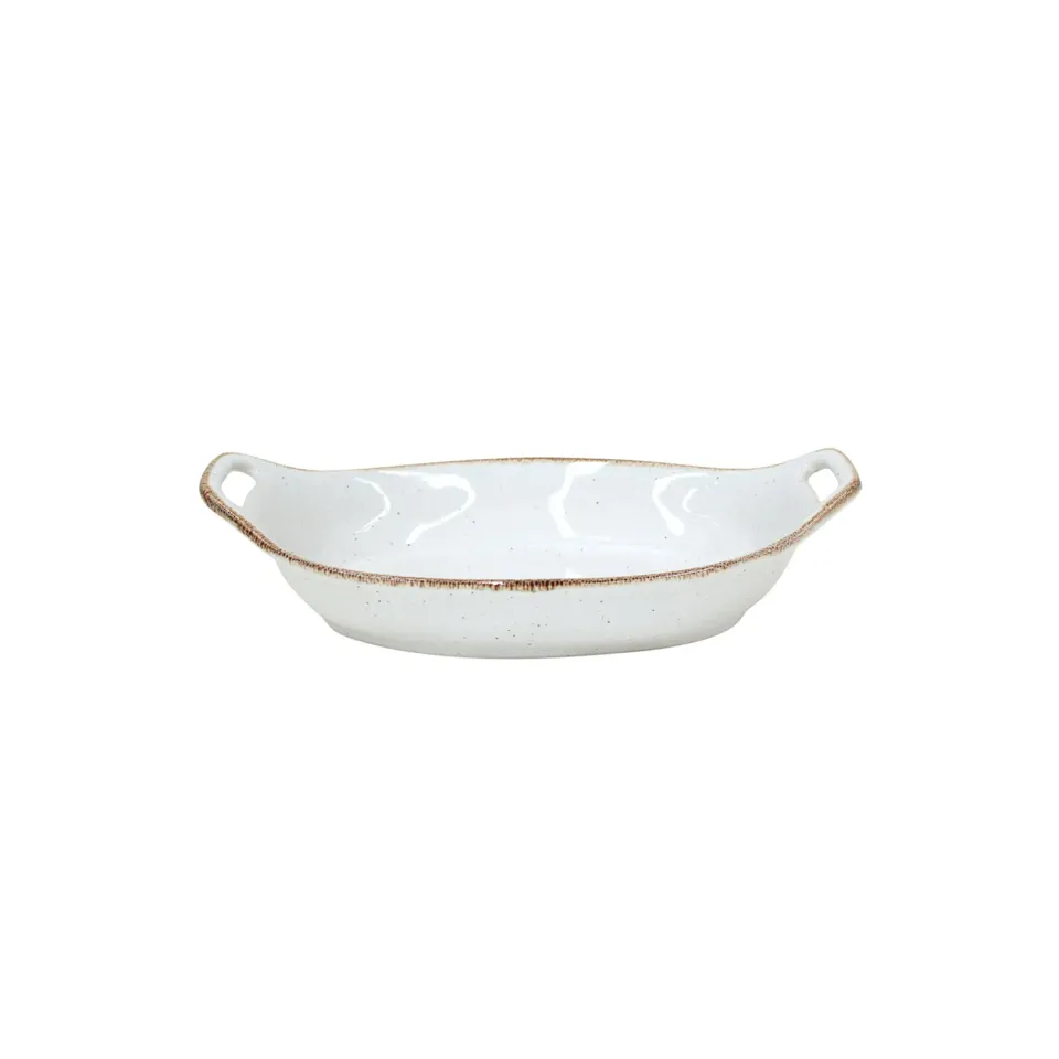 Costa Nova Sardegna gratinskål oval hvid blank glasur
