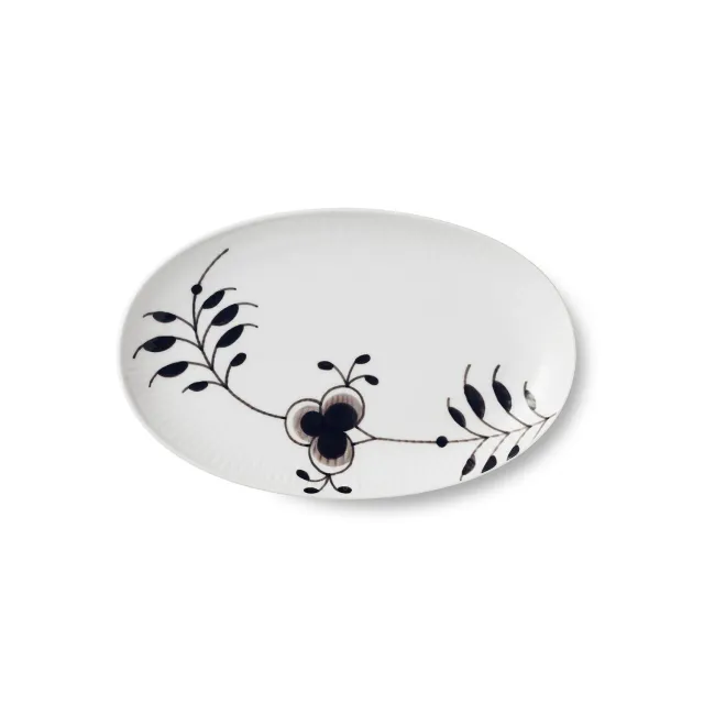 Kgl. Porcelæn Sort Mega Riflet asiet 23,5 cm porcelæn