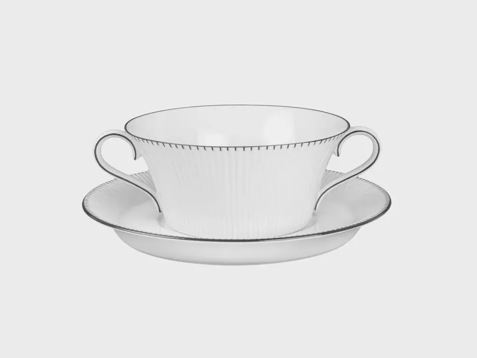 Nymphenburg Adonis suppekop sorte takker porcelæn