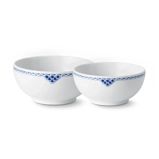 Kgl. Porcelæn Prinsesse skål 73 cl + 110 cl 2 stk blå