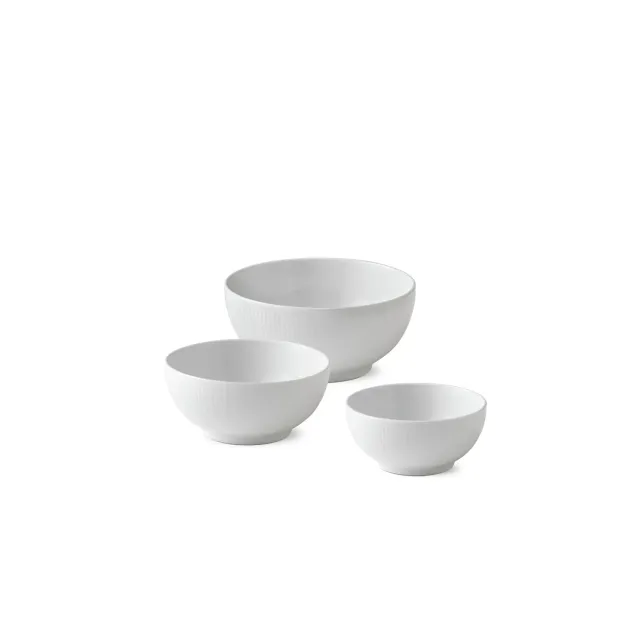 Royal Copenhagen Hvid Riflet skål 47/73/110 cl 3 stk hvid