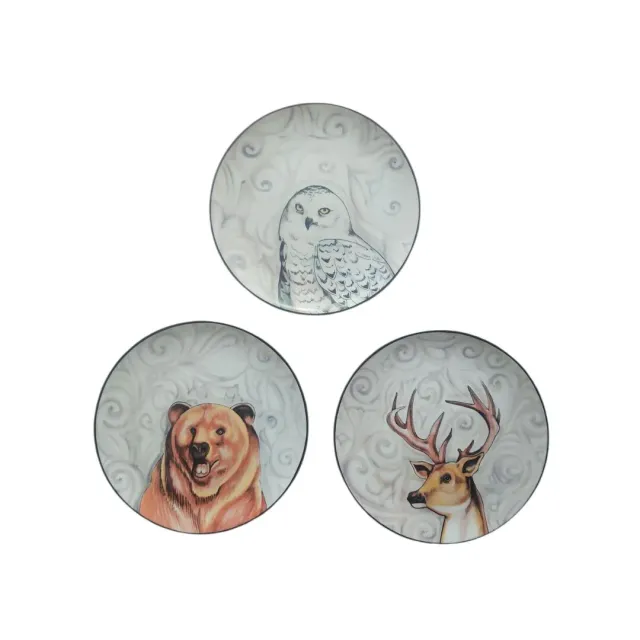 Les Ottomans Menagerie D'Hiver desserttallerkener porcelæn 3 stk
