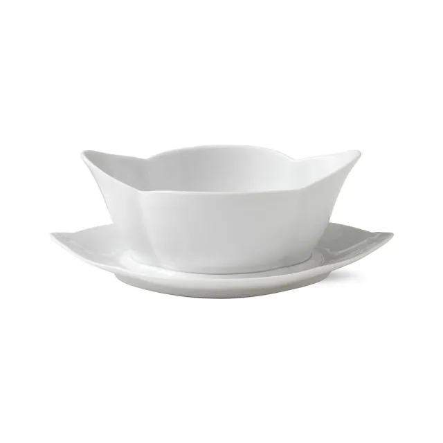 Kgl. Porcelæn Hvid Riflet sauceskål 55 cl hvid