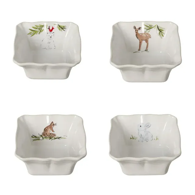 Costa Nova Deer Friends DF638-WHI portionsfade hvid 4 stk
