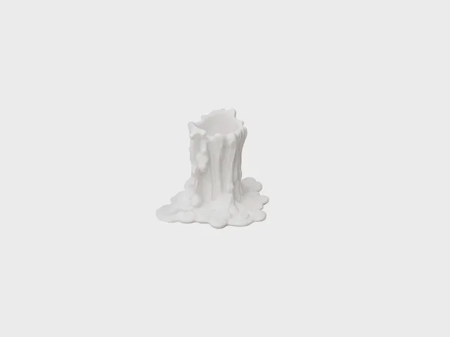 Nymphenburg Vesuvius lysestage hvid porcelæn