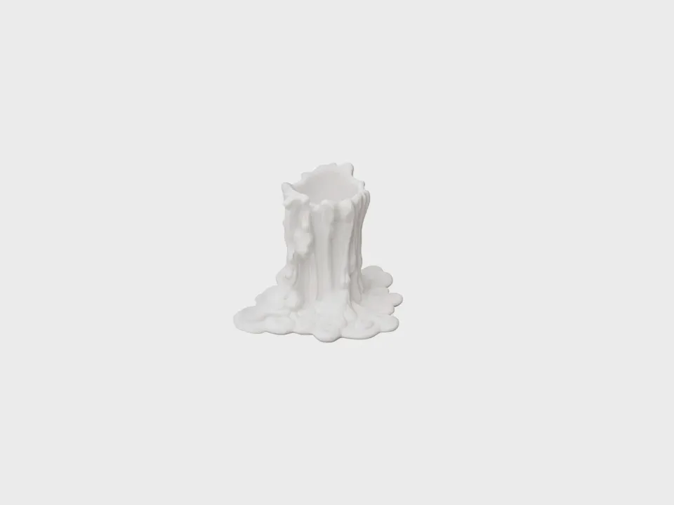 Nymphenburg Vesuvius lysestage hvid porcelæn