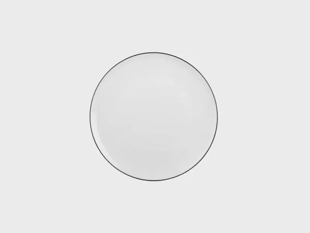 Nymphenburg Lotos Coupe tallerken 19 cm sort kantrand